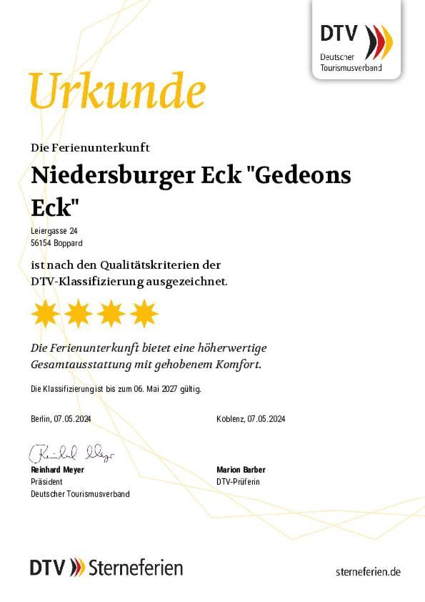 Niedersburger Eck, Wandern, Radfahren, Geniessen, Erholen Apartment Boppard Ngoại thất bức ảnh